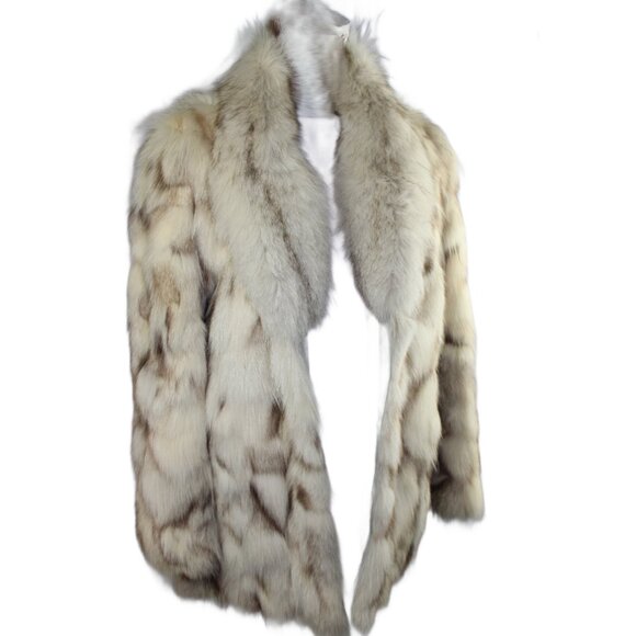 Natural Finland Saga Blue Fox Section Jacket with Shawl Collar, Medium - Picture 2 of 9